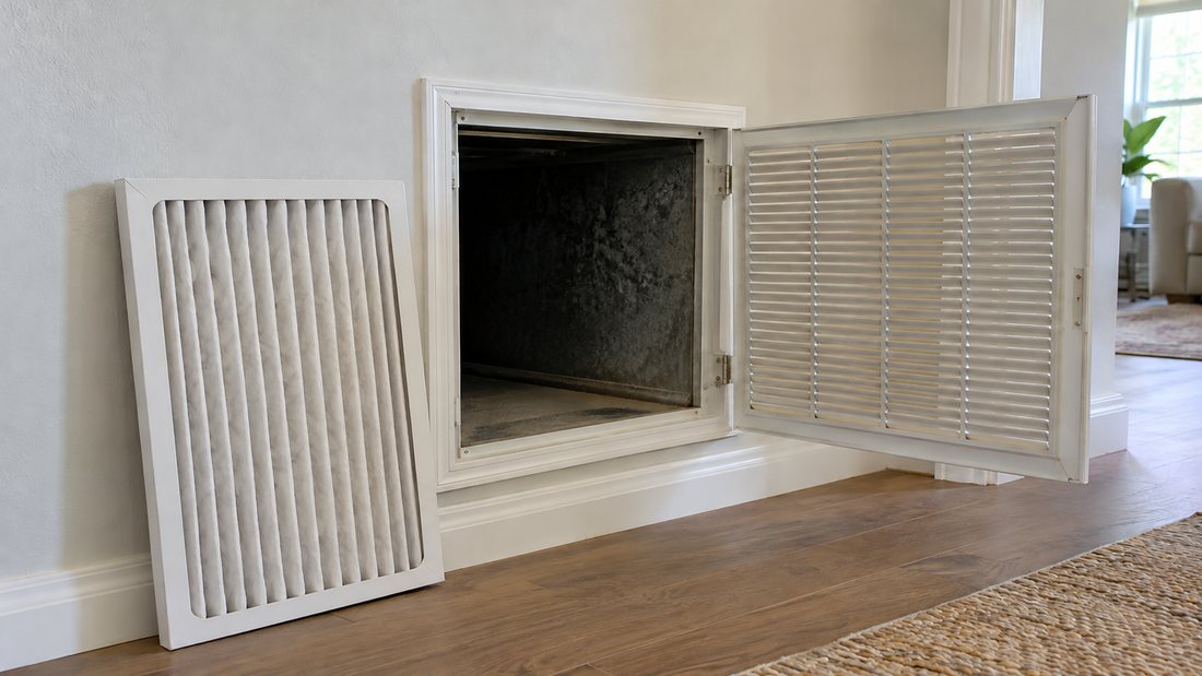 Residential return-air filter and grille